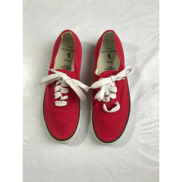 POLO RALPH LAUREN RED VINTAGE STADIUM SKI BEAR SNEAKERS 92 93 USA P 9- SIZE 9B main image 2